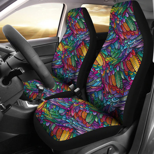 Boho Feathers - Car Seat Covers (Set of 2)