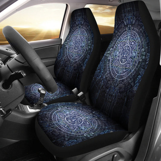 Aztec Symbol Blue Car Seat Covers (Set of 2)