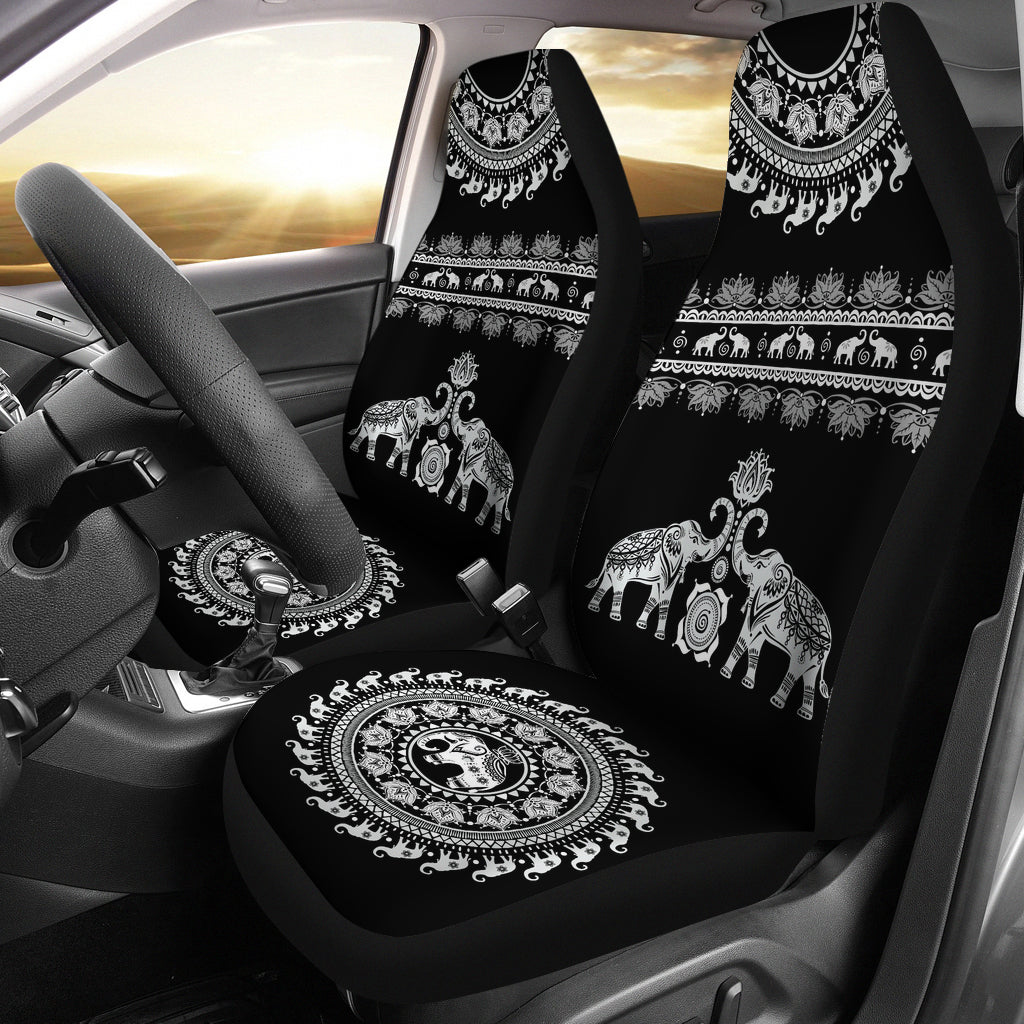 Elephant Mandala - Car Seat Cover  (Set of 2)