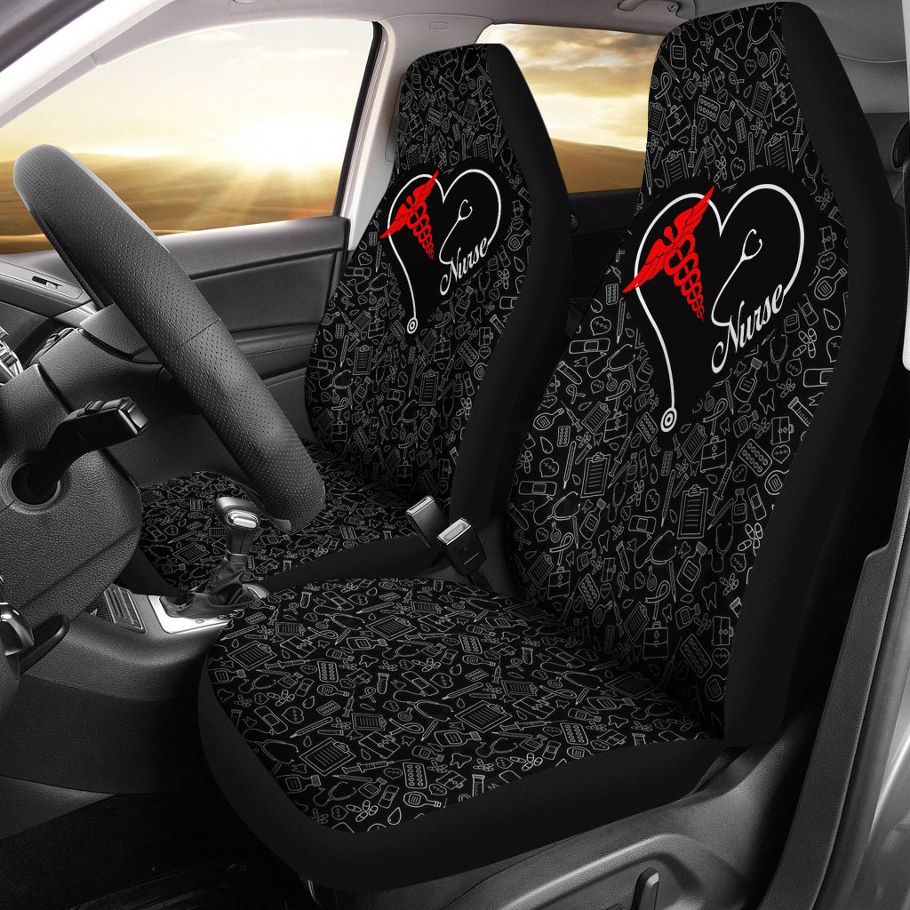 Nurse Heart - Car Seat Covers (Set of 2)