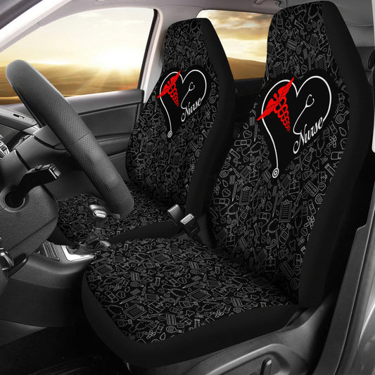 Nurse Heart - Car Seat Covers (Set of 2)